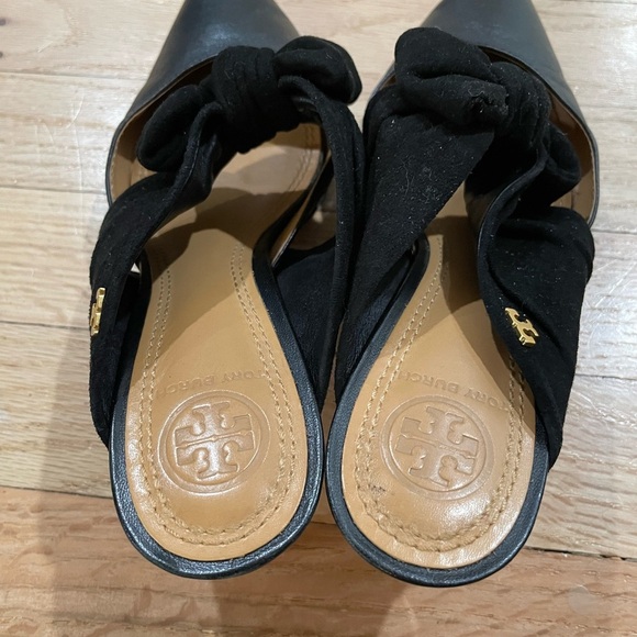 Tory Burch Black Tie Heels - Picture 3 of 5